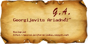 Georgijevits Ariadné névjegykártya